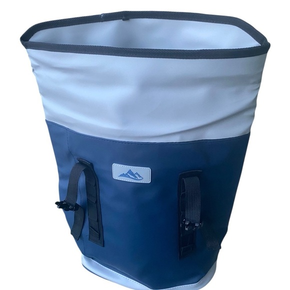 BACKPACK COOLER Blue Grey Roll-Top Velcro Closure Oversized New Without Tags - Picture 14 of 14